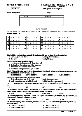 Đề kiểm tra hệ số 1 bài 1 môn Hóa học Lớp 12 - Mã đề 896 - Năm học 2017-2018 - Trường Quốc tế Á Châu